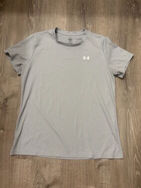 Women's Under Armour Tech Rib Gray Performance Tee- Size M- Pre-owned